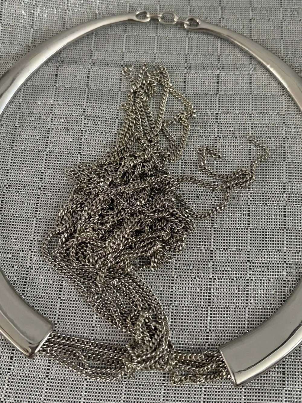 Silver-Tone Multi-Strand Women’s Chain Necklace - Classic Layered Style